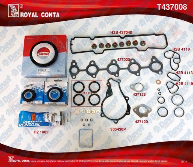 ROYAL T437008 Conta Motor Takim (T438008) Reinz Keceli Fiesta Fusion 1.4 Tdci F6ja F6jb